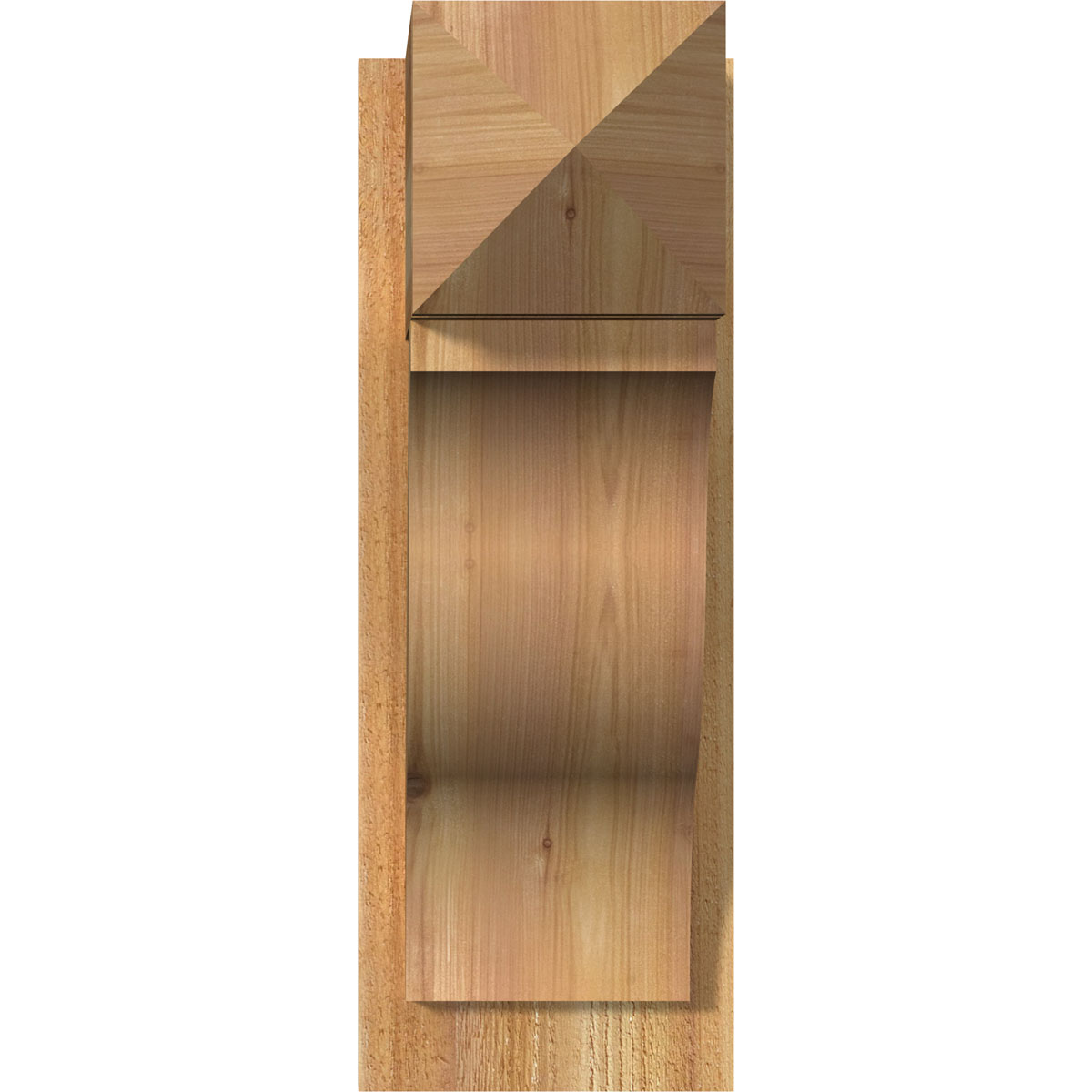 Ekena Millwork 8"W x 18"D x 22"H Funston Rough Sawn Arts and Crafts Outlooker, Western Red Cedar