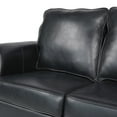 thumbnail image 5 of Noble House Amedou Faux Leather 3 Seater Sofa with Nailhead Trim, Midnight Black and Dark Brown, 5 of 7