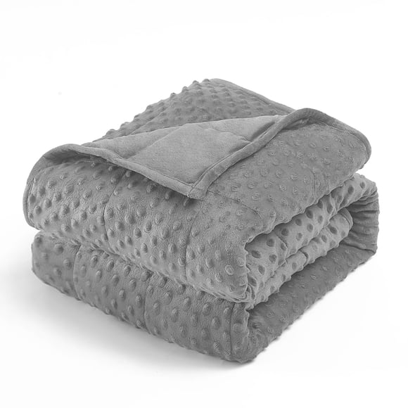 Manta pesada Wemore Minky Dot para adultos, tamaño queen, 6,8 kg, color gris