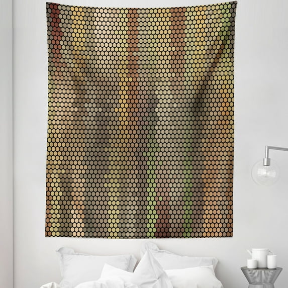 Earth Tones Tapestry, Party Entertainment Theme with Iconic Disco Ball Inspired Pattern Dotted Print, Fabric Wall Hanging Decor for Bedroom Living Room Dorm, 5 Sizes, Multicolor, by Ambesonne