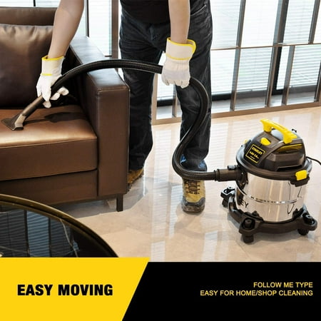 Stanley SL18117 Portable Stainless Steel 8 Gallon Wet Dry Floor Vacuum & Blower