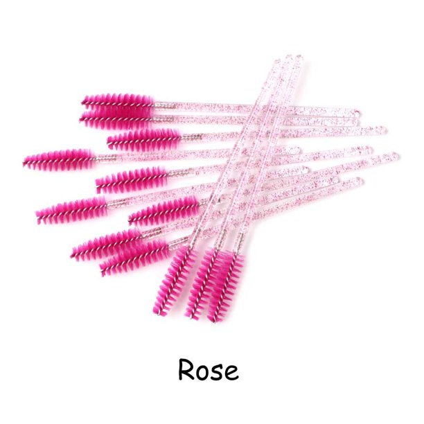 Cepillo desechable para pestañas, 25/50 Uds., cepillo para ojos de cristal, mango de diamante, Mini varitas para máscara, cepillo, extensión de pestañas, juego de brochas de maquillaje Tan Jianjun unisex