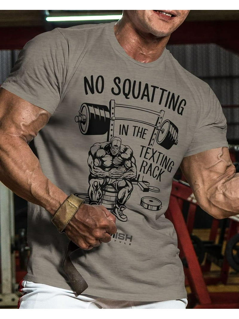 Gymish No Squatting Workout T-Shirt – Funny Gym Shirt for Men