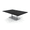 Black Cypress w/Silver Base, variant on Wide Rectangle Shaped Coffee Table With Double Metal Base 45"x60"
