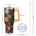 thumbnail image 2 of Halloween 40oz Insulated Pumpkin Tumbler with Handle and Straw Lid – Coffee Travel Mug – Spooky Gift Cup, 2 of 5