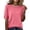 Z28Pink, variant on Women's Basic Solid Color Short Sleeve Knit Pullover Crew Neck Soft Casual Sweater Top for Layering & Daily Outfits Blue L