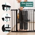 thumbnail image 6 of New Version Baby Gate with Cat Door, 29.5-40" Metal Dog Gate for Stairs & Doorways, Pressure Mounted Safety Gate with Pet Door, NO Tools Needed, Black, 6 of 8