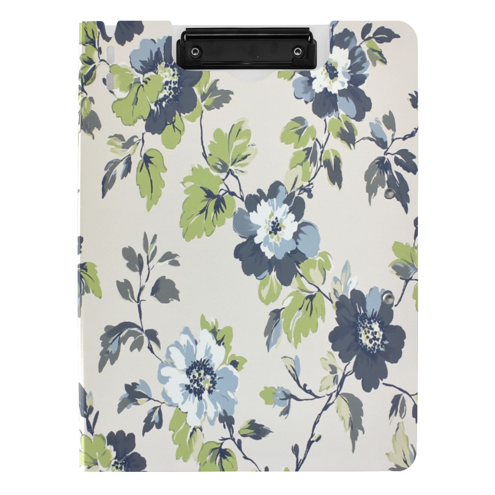 FORMRS A4 Clipboard Folder with Pen Holder Horizontal Foldable School Office Binder, Light Floral Pattern