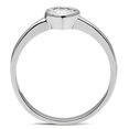 thumbnail image 3 of Rhodium Brass Ring with AAA Grade CZ in Clear for Women Clear Stone Color Style 3W107 Size 9, 3 of 4