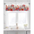 thumbnail image 2 of 4th of July Linen Curtain Valance for Bedroom/Bathroom/Kitchen/Office/Living/Dining Room Windows,Garden Flower Birds Stripes Stars Flag Rod Pocket Topper Drapes Decorative Cafe Drapery Panel 60x18, 2 of 6