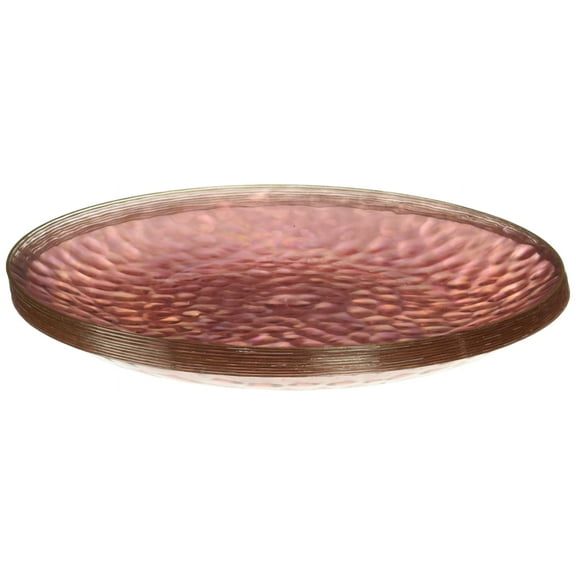Blue Sky Organic Hammered Pink With AFN1Gold Rim Plates - 10 Count, 10" | Round Disposable Plastic, Elegant Design for Parties & Events