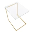 thumbnail image 6 of Zenn Contemporary End Table in Gold with Clear Glass by LumiSource, 6 of 6