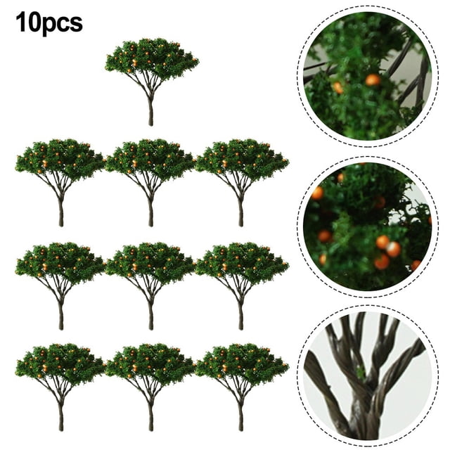 10 Pcs Modèles d'Arbres de Construction 5cm Train Paysage Ferroviaire Diy Disposition Ferroviaire Modèles d'Arbres Mini Arbres Réels Décoration Maison en Plastique