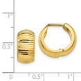 thumbnail image 4 of Primal Gold 14 Karat Yellow Gold Textured and Hinged Hoop Earrings, 4 of 4