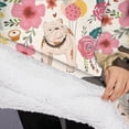 thumbnail image 3 of Oversized Wearable Blanket Hoodie,Pug Dogs with Pioneer Flower Sherpa Blanket Hoodie with Super Pockets,Super Warm Fuzzy Pullover for Women & Men, 3 of 6