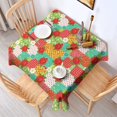 thumbnail image 2 of Pioneer Flower Floral Print Pattern Square Tablecloth, Waterproof Wipeable Spillproof Washable Table Cover for Home Kitchen Party Decor, 42"x42", 2 of 6