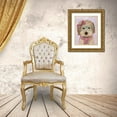 thumbnail image 3 of Fab Funky 15x18 Gold Ornate Wood Framed with Double Matting Museum Art Print Titled - Labradoodle, Cream, with Glasses and Scarf, 3 of 4