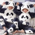 thumbnail image 3 of Pijama con dibujos de animales para mujer, ropa de dormir con capucha, de manga larga, para fiesta de Navidad y Casa, Unisex, 3 of 4