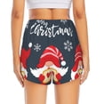 thumbnail image 3 of Picia Three Cute Christmas Gnomes Pattern Women's 2 in 1 Athletic Running Shorts High Waisted Workout Casual Gym Sweat Shorts with Comfy Liner Zipper Pockets-Medium, 3 of 9