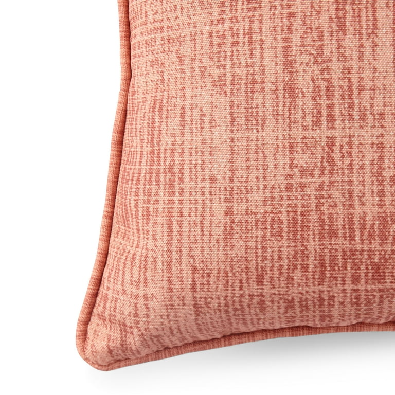 Mainstays Textured Coral 18 in. Throw Pillow - Set of 2 Mainstays Textured Coral 18 in. Throw Pillow - Set of 2