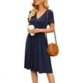 thumbnail image 2 of Baywell Women's Print V Neck Wrap Summer Dress with Short Sleeves and Loose Pockets S-XXXL, 2 of 8