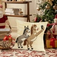 thumbnail image 5 of Animlas Christmas Embroidered Pillow Cover, Cozy Horses Knit Sofa Couch Decor Pillowcase, Farmhouse Rustic Couple Horses Cushion Cover, Bedside Living Room, Bedroom Cushion Case, 5 of 7