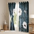 thumbnail image 3 of Manfei Rustic Flower Daisy Curtains Pack of 2 (42x84 Each),Countryside Farmhouse Lodge Curtains Blackout,Blue White Bedroom Curtains For Girls Kids,Microfiber Bedroom Decor, 3 of 6