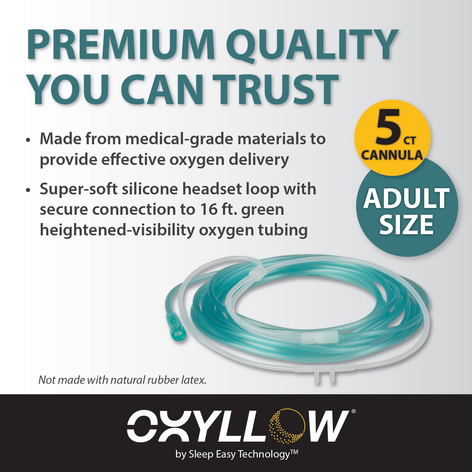 Super-Soft Nasal Cannula | 5-Count | 16 FT | Gentle on Nose, Cheeks and Ears | Lightweight, Over-The-Ear Design