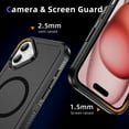 thumbnail image 7 of Allytechgroup iPhone 16 Plus Case Magnetic, [Military Grade Protection] Compatible with Magsafe Rugged Hybrid TPU PC Back Cover Bumper Phone Case Cover for Apple iPhone 16 Plus, Black, 7 of 7