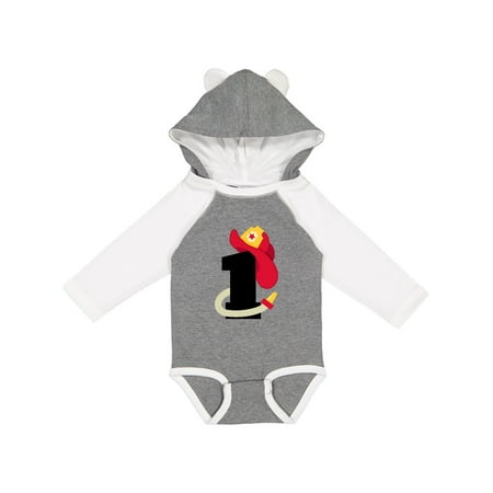 

Inktastic Fireman 1st Birthday Gift Baby Boy or Baby Girl Long Sleeve Bodysuit