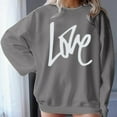 thumbnail image 4 of Tisuna Oversized Crewneck Sweatshirt For Women Love Letter Print Long Sleeve Pullover Tops Fashion Comfortable Ladies Valentine'S Loose Fit Outfits Grey Size Xxl, 4 of 5