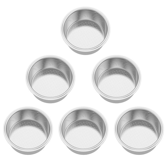 6Pcs Stainless Steel Coffee Filter Non Pressurized Single Layer Coffee Filter Basket 51 mm Coffee Portafilter Basket Coffee Strainer Basket for Coffee Machine