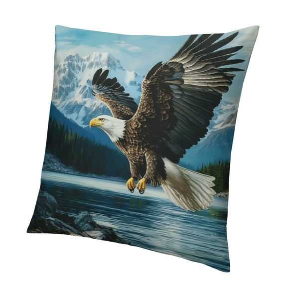 Patifu Throw Pillow Cover Soft Plush Pillowcase with Invisible Zipper Bird and Flower Decorative Couch Pillow Case Cushion Cover for Sofa Living Room Bedroom Patio 12x12in