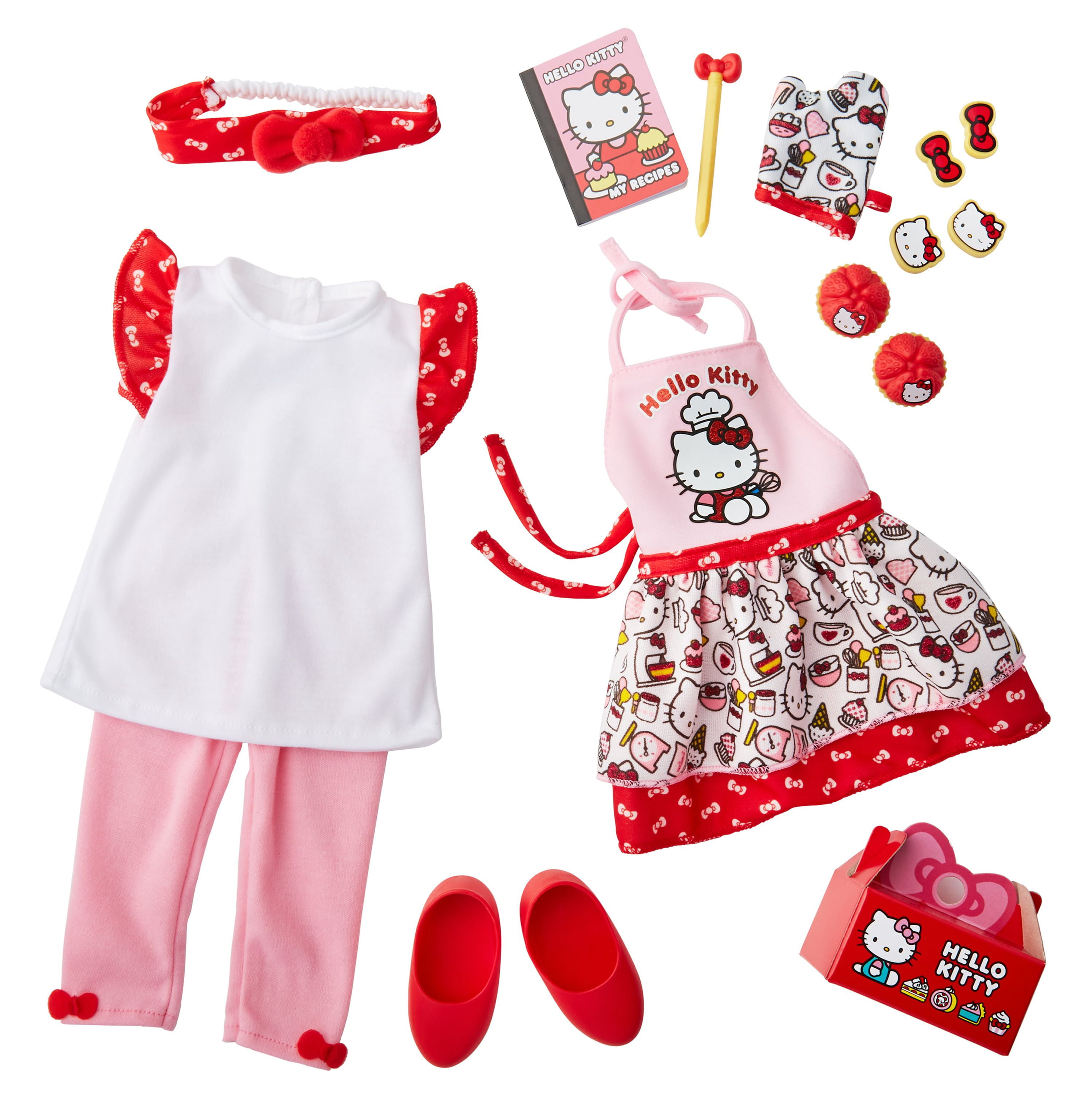 My Life As Poseable Hello Kitty Baker 18" Doll, Dark Brunette Hair, Brown Eyes