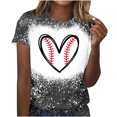 thumbnail image 1 of Camisas de Mujer Casual Impreso Cuello Redondo Manga Corta Superior, Blusa de Moda para Uso Diario Y de Fiesta, 1 of 4