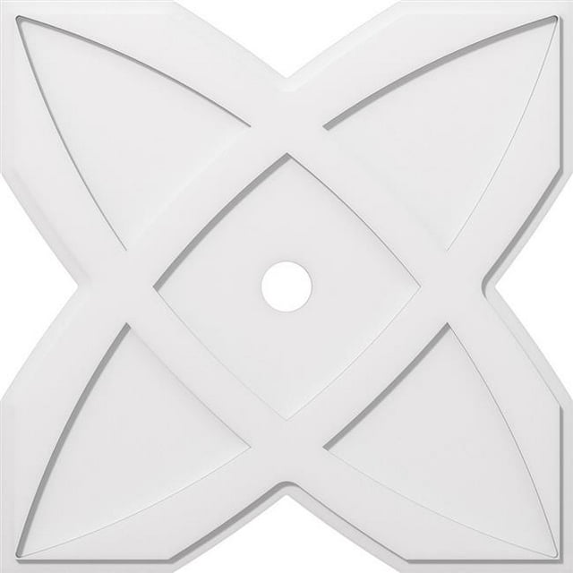 Ekena Millwork CMP34TS-03000 34 in. OD x 3 in. ID Square Titus Architectural Grade PVC Contemporary Ceiling Medallion