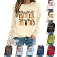 thumbnail image 7 of Women Crew Neck Pullover Women's Sweatshirt Dress 2026 Women Oversize Sweatshirts Long Sleeve Crewneck Letter Printed Lightweight Loose Sweatshirts Blouse Top S, 7 of 7