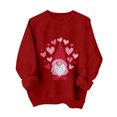 thumbnail image 5 of vigerkar Valentines Sweatshirt Women Gnomes Shirts Love Heart Sweater Crewneck Long Sleeve Pullover Tops (Red, XL), 5 of 9