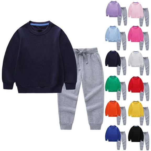 Auroural Girls Clothes 10-12 Winter Clothes Toddler Kids Boys and Girls Fashion Cute Solid Color Soft Long Sleeve Pants Hoodie Sweatpants Suit Yellow 10 Years