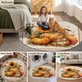 thumbnail image 5 of Round Rugs 3.3Ft, Fall Thanksgiving Round Area Rug Washable Indoor Throw Carpet, Orange Pumpkin Farm Animal Sunflower Rustic Soft Non Slip Circle Rug for Laundry Room Patio Home Decor Aesthetic, 5 of 8