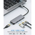 thumbnail image 2 of USB C Hub Multiport Adapter,Portable 4 in 1 USB-C Dongle with 4K HDMI Output, USB 3.0, USB 2.0, 87W PD, Compatible for MacBook ProAir (Thunderbolt 3), Nintendo Switch and More Type C Devices, 2 of 7
