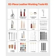 thumbnail image 2 of VEVOR Leather Working Tools Kit, 92 PCS Leather Craft Tools with Portable Leather Storage Bag, Engraving Punching Sewing Stamping Sanding Tools, Ideal for Beginners DIY Enthusiasts and Professionals, 2 of 9