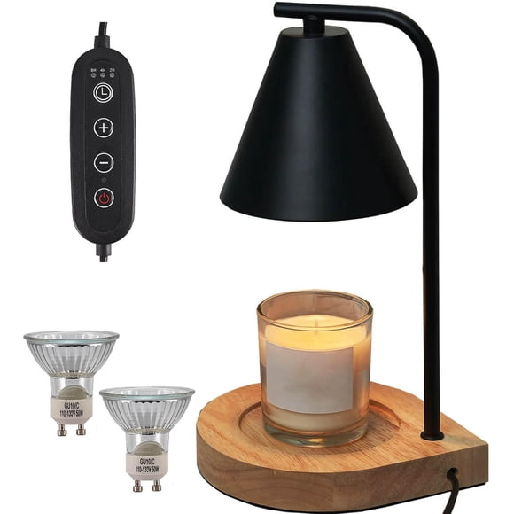Lámpara calentadora de velas YODEWA con temporizador y atenuador, color negro