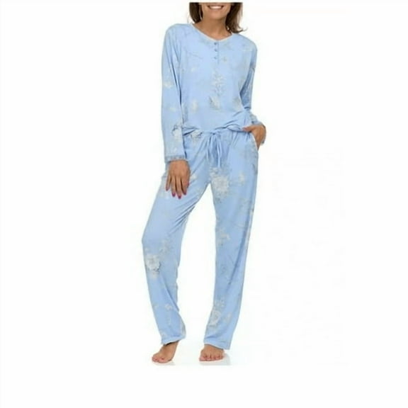 Flora Nikrooz 2-Piece Long Sleeve Henley Pajama Set