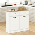 thumbnail image 6 of Tilt Out Trash Cabinet, Hidden Trash Can Cabinet with Drawers and Door, Wooden Freestanding Storage Cabinet for Kitchen, Living Room, 6 of 9