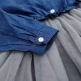 thumbnail image 5 of KYAIGUO Little Big Girls Jean Dress Fall Winter Mesh Denim Dress Tutu Skirts Long Sleeve Princess Dresses for Toddler Kids 2-8 Years, 5 of 9