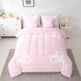 thumbnail image 2 of Homewish Retro Baroque Floral 7-Piece Twin Bedding Sets,Bohemain Theme Bedding Comforter Set,Pink White Sheet Sets For Girls,Ultra Soft Bedroom Decoration Reversible, 2 of 8