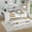 White, variant on Harper & Bright Designs Full Size Daybed with Trundle and Desk, Wood Corner Bed Frame with Storage Drawers and Shelves, White