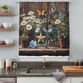 thumbnail image 5 of Flowers Floral Sheer Curtains 63 Inches Long, Western Texas Star Farmhouse Brown Lodge Light Filering Curtains, Breathable Simi Curtain Privacy Drapes for Living Room Bedroom Window Treatment, 5 of 9