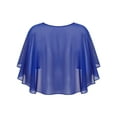 thumbnail image 7 of Zaldita Women's Chiffon Sheer Shrug Cropped Bolero Cardigan Evening Cape Wrap Dress Cover Up Royal Blue One Size, 7 of 7